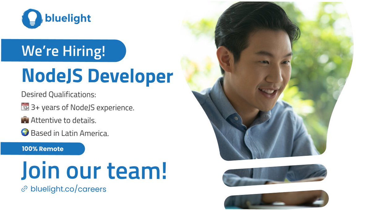 bluelightco's tweet image. #NodeJSDevelopers, here's an opportunity to take the next step in your career! This role will help bring out your best skills in building and delivering products for innovation-first companies.