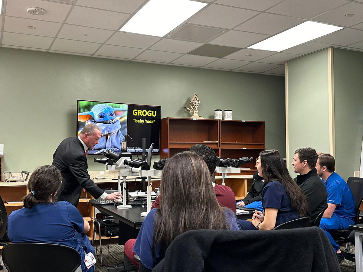 We were fortunate to have Dr. Gregory N. Fuller, M.D., Ph.D., Distinguished professor and former director of Neuropathology @MDAndersonNews , join us for grand rounds this week. He also engaged in an interactive unknown case session with the residents @UTMB_Pathology #NeuroPath