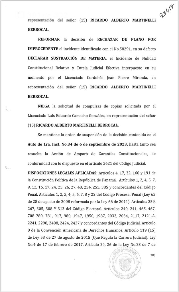 Se confirma condena de Ricardo Martinelli Berrocal a 128 meses de prisión!