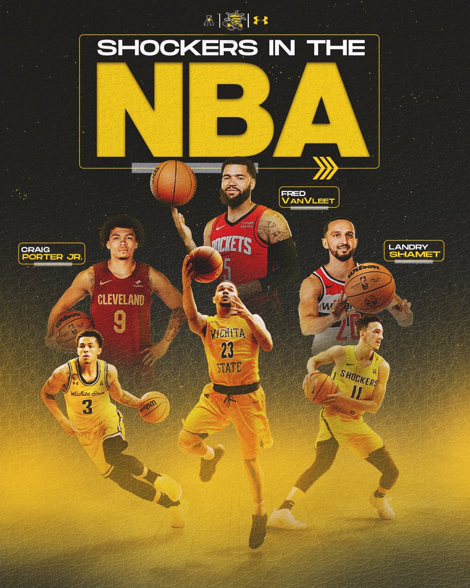 Wichita State Men's Basketball (@goshockersmbb) on Twitter photo 𝗣𝗿𝗼 𝗦𝗵𝗼𝗰𝗸𝘀
Three Shockers earn NBA Opening Day roster spots.
Have a year, fellas ✊
<a href="/FredVanVleet/">Fred VanVleet</a> | <a href="/landryshamet/">Landry Shamet</a> | <a href="/craigporter0/">craig porter</a> 𝗣𝗿𝗼 𝗦𝗵𝗼𝗰𝗸𝘀
Three Shockers earn NBA Opening Day roster spots.
Have a year, fellas ✊
<a href="/FredVanVleet/">Fred VanVleet</a> | <a href="/landryshamet/">Landry Shamet</a> | <a href="/craigporter0/">craig porter</a>