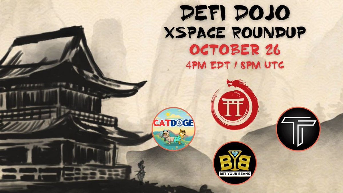 🎉Join us for our Weekly Roundup and learn about 3 projects that have made a positive impression on us!

📢Set reminders - x.com/i/spaces/1vAxR…
⏲️ Thursday 8PM UTC

⭐️Special Guests
<a href="/CatDogeETH/">CatDoge</a> 
<a href="/BetYourBeans/">Bet Your Beans - Official</a> 
<a href="/TTFBot/">TTF Bot - Track The Funds</a> 

🎉$100 $USDT #Giveaway  for one lucky listener! 
✅ Be in