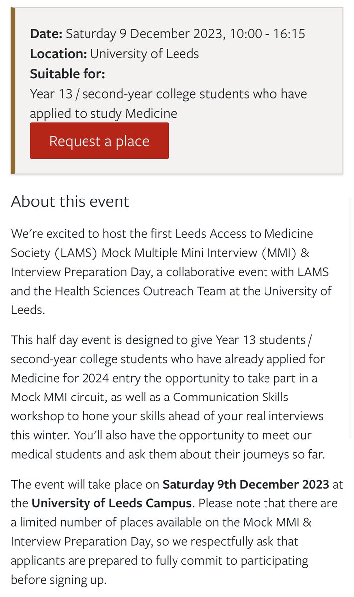 isabelcandir's tweet photo. Proud to be running a Free Mock MMI &amp; Interview preparation day for local Y13/second year college students with @MHOutreachLeeds !

Check out the information at: https://t.co/JETpjeUMya

If you meet the criteria apply at:
https://t.co/8xDTnWsrLa

#wideningaccesstomedicine #WAMS https://t.co/8Bmo5oD3RF