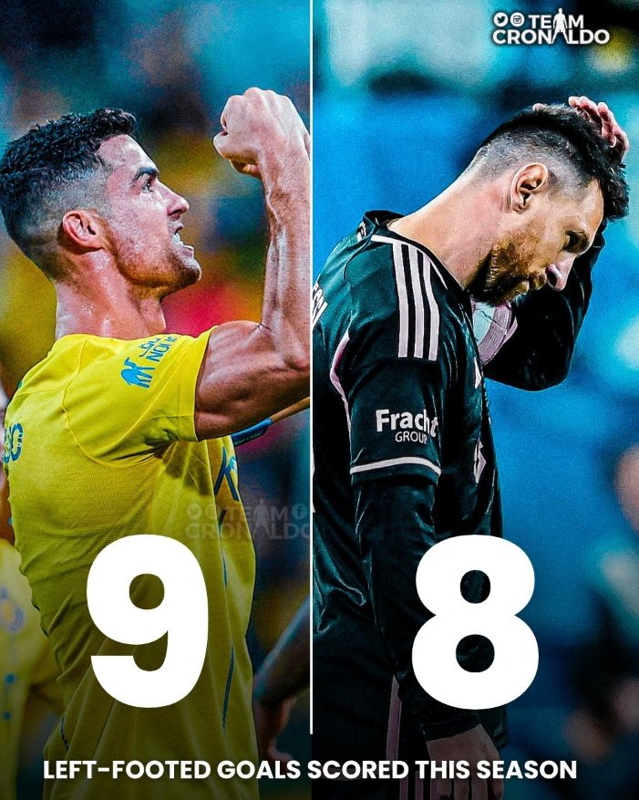 primestevie8's tweet photo. Season ni kita kena akui yang Ronaldo mempunyai kaki kiri yabg lebih baik dari Messi https://t.co/gnwAmET02q