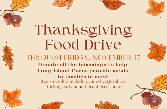 HauppaugePL's tweet photo. The library is collecting all the trimmings for a Thanksgiving dinner to help Long Island Cares provide meals to families in need. Donations will be accepted through Friday, November 17.
#HauppaugeLibrary #LongIslandCares #FoodDrive https://t.co/EzrZvrjBuy