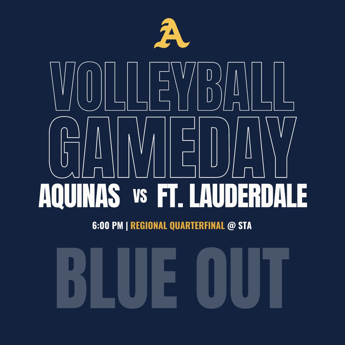 AquinasRaiders's tweet photo. The Lady Raiders of @staraidervb need your help! They play in the first round of #Regionals on Wed (10/25) at HOME against Ft. Lauderdale. The @rowdy.raiders have called for a #BlueOut. Get ready to #getrowdy‼️ It's time to #BringEmOut

Get your tickets today! https://t.co/L3xgbIDKoV