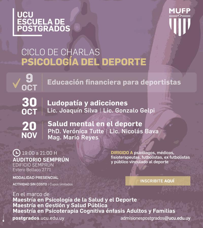 💡Tenemos el agrado de invitarte a la charla sobre ludopatía y adicciones. No te lo pierdas! 🗓️ 30 de octubre ⏰ 19 a 21 hs 📍 UCU-Auditorio Semprún. Estero Bellaco 2271 Inscripciones 👉🏼: eepurl.com/iA1o7Y