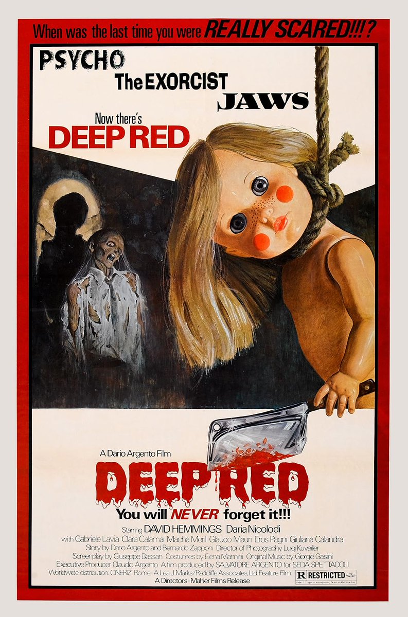 DanLeNatural's tweet photo. Watched Deep Red for Giallo day of the #31DayHorrorChallenge, another first time watch! Apparently this could have been a Creepy Doll choice too, lol.
Vincent Price day tomorrow, yeeeee!!
#All1sts @NOFSpodcast #NightmareonFilmStreet #notmypics https://t.co/tucoqW6WLV