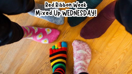 WilmethLonghorn's tweet image. ❤️ Red Ribbon Week @ Wilmeth!❤️ Wednesday is mix up day! #MixMatch #BeKindToYourMind #wilmeth