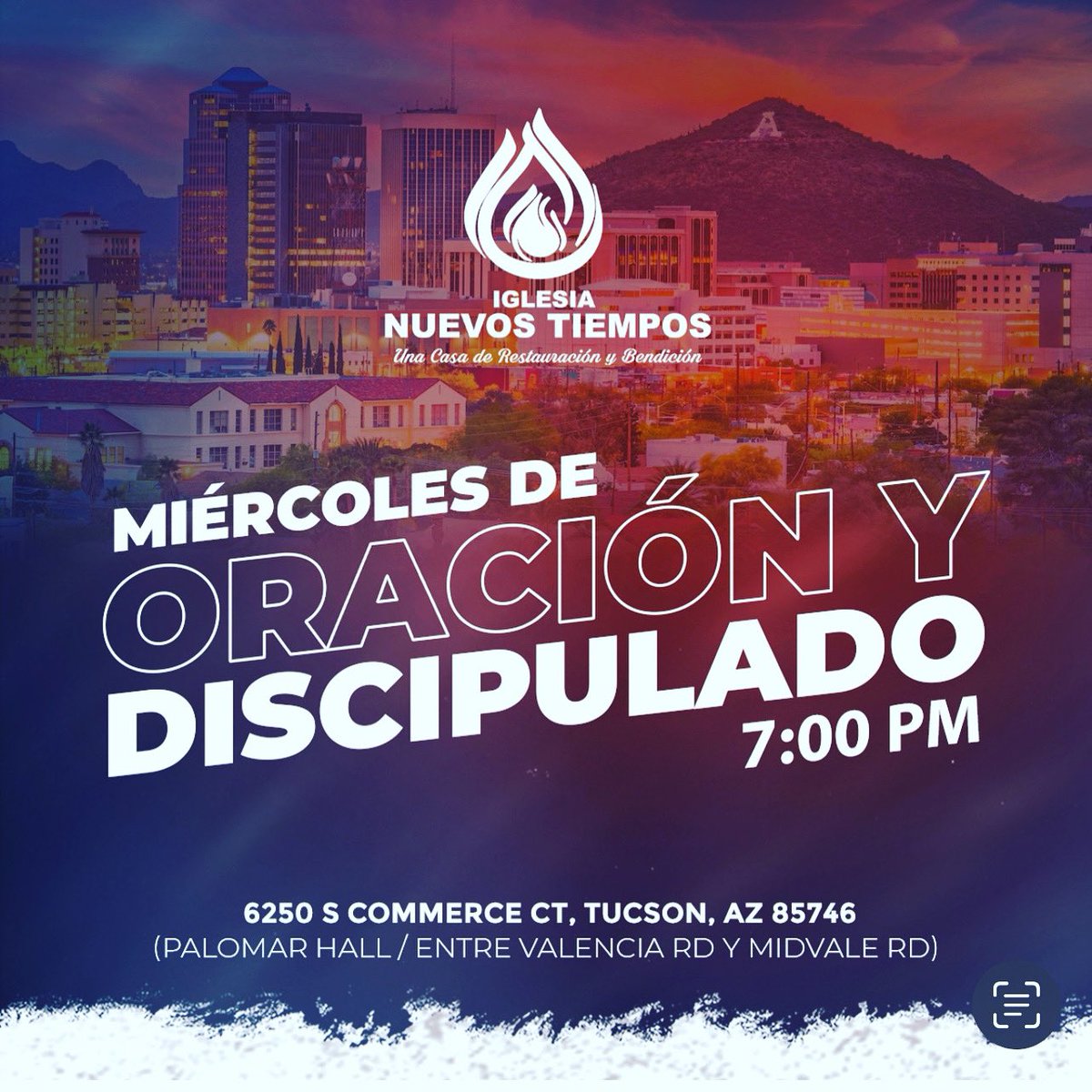 ProfetaRoman's tweet image. Servicio de Oración y Discípulado
Cada miércoles a las 7:00 PM
Iglesia Nuevos Tiempos
6250 S Commerce ct, Tucson, AZ 85746