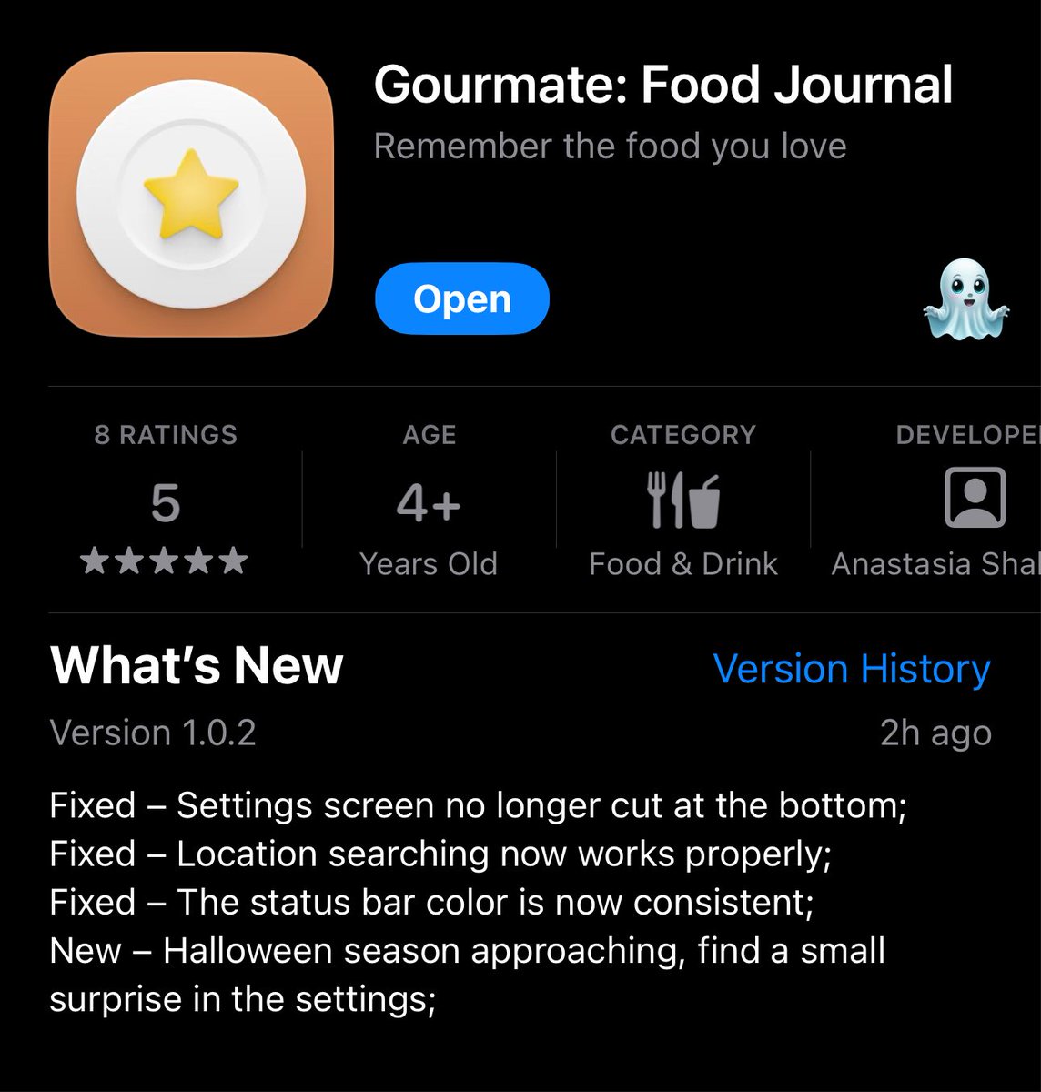 While we're brewing some major features behind the scenes, we couldn't resist sprinkling a little Halloween 🎃magic your way. Oh, and we've squashed a few nasty bugs too! Stay tuned for more updates and enjoy the halloween vibes. #Gourmate #FoodJournal 
apps.apple.com/ca/app/gourmat…