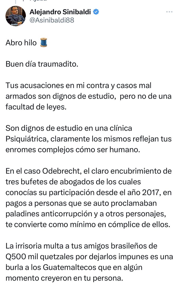 Señor, lamentablemente yo no estuve en esas audiencias, pero es obvia la manita que le dio Consuelo Porras y esa Corte Suprema de Justicia a la que usted instruyó desde septiembre de 2014. Saludos y disfrute de su impunidad. Saludos