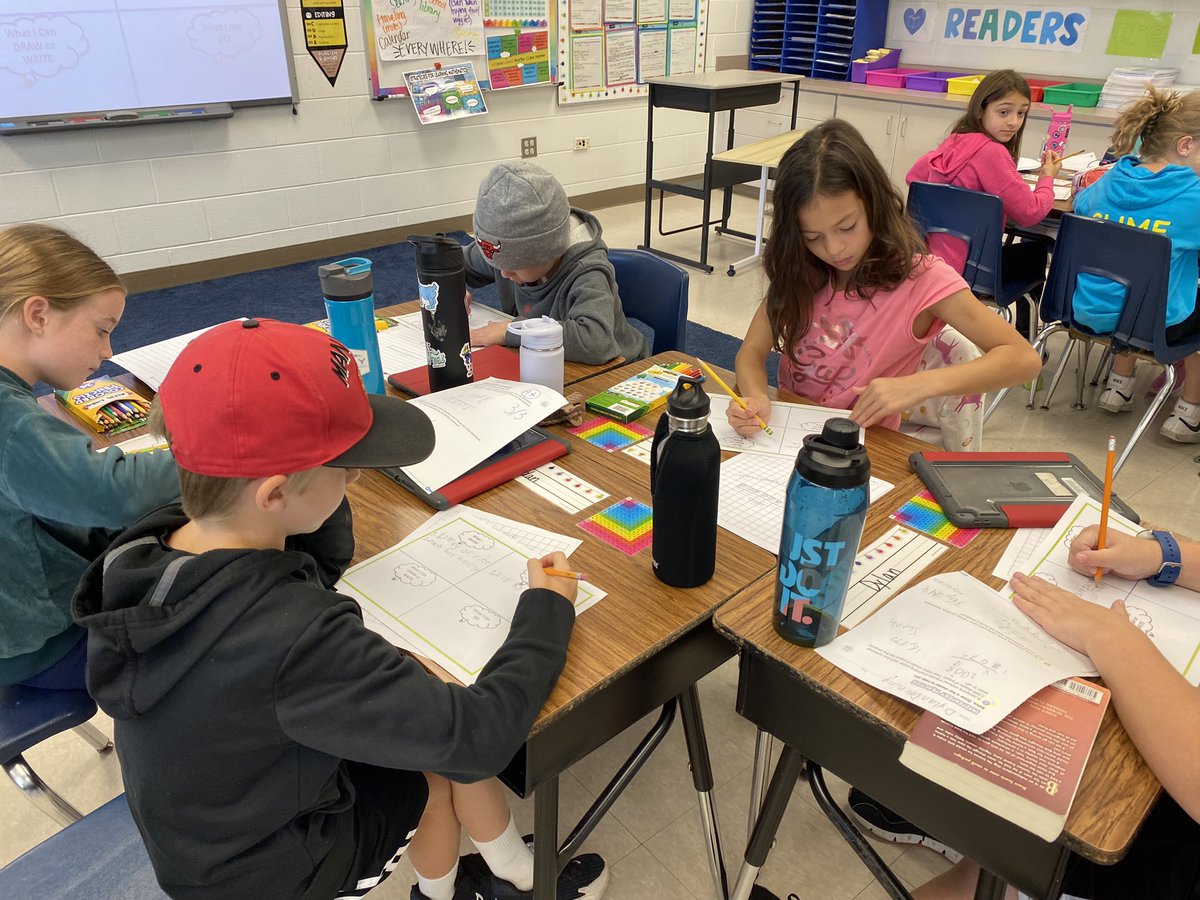 Using the four square method to solve multi step word problems with multiplication and division! <a href="/Lines_Principal/">Dr. Hyllberg</a> <a href="/Lines220/">Arnett C. Lines Elementary</a>