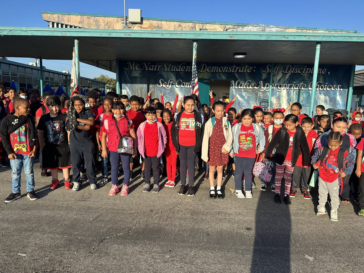 Red Ribbon Week!…”We are RED Hot to Keep Our School Drug Free!”…#mcnairrockets…#missionpossible…#everyonewearsred…#cusd