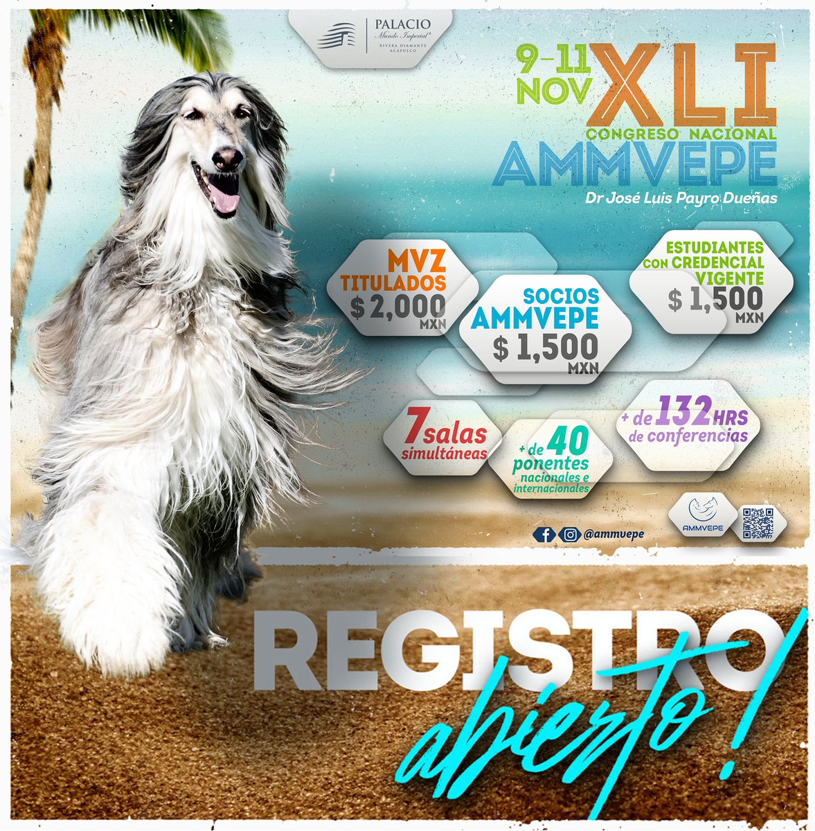 acmevez's tweet photo. ¿Ya están preparados para acudir a este gran Congreso en Acapulco? Allá nos vemos del 9 al 11 de noviembre del 2023 en el Palacio Mundo Imperial. Más información en la página de AMMVEPE: https://t.co/kn6eMuKksI https://t.co/niAzPEv7wR