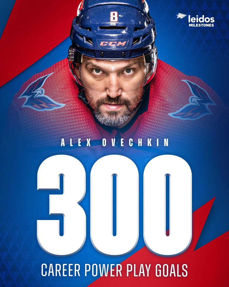 Capitals's tweet photo. The first player EVER to 300 career power play goals.

#ALLCAPS | @LeidosInc https://t.co/mwpPby59X7