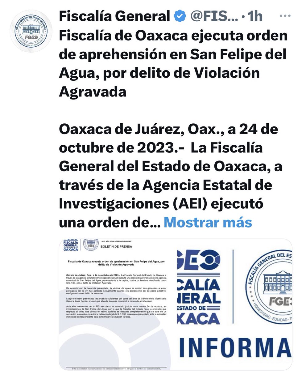 javiernutrinatu's tweet photo. Efectivamente la fiscalía, ejecuta orden de aprensión por delito agravado https://t.co/6zGzNP7uc4