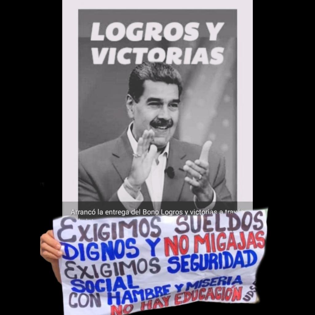 Sus políticas para matar el hambre no ayudan en mucho, ¿para que alcanza $4.2?. Pareciera que están celebrando y bonificando por el triunfo de María Corina Machado, como usaron ese eslogan "logros y victorias" y ella ganó recientemente las primarias. 🤣🤫