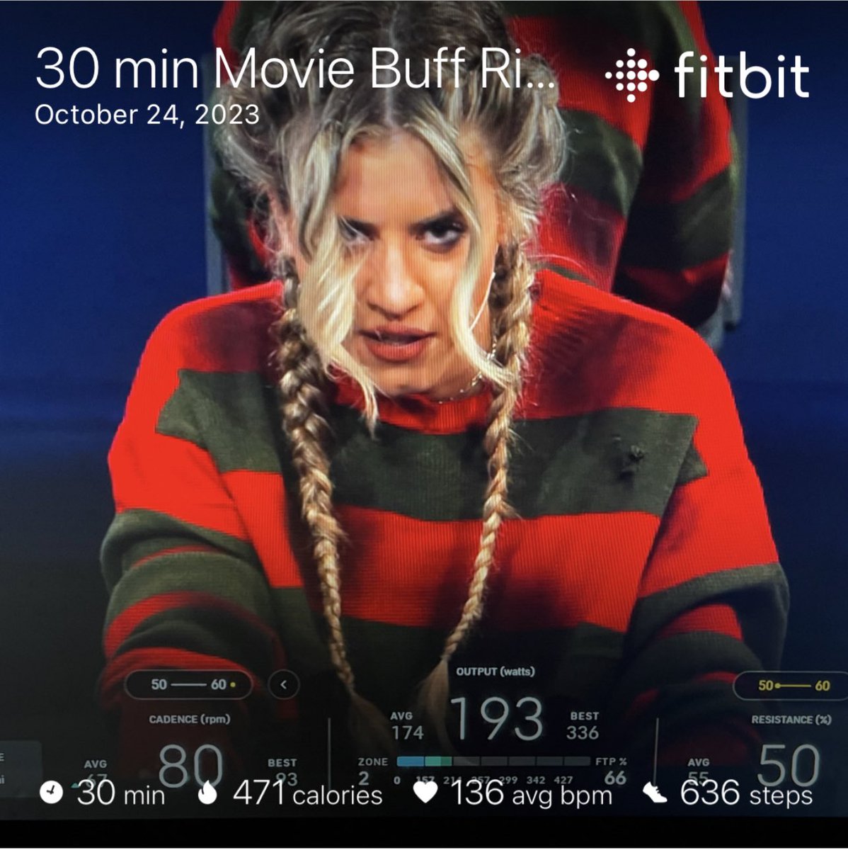 SpartyHawkCache's tweet photo. “Evil Is Right In Front Of Us.”

(WEIGHT: 221.5 LBS) 
(TEMP: bedroom climate)
(EXERTION: 30 mins on @onepeloton Movie Buff Ride w/ @fitxkendall)

(Day 296 of 365 … some scary tunes on this ride.) #185by55

#FreddyK #JasonV #MichaelM https://t.co/ZA8qqljUKb