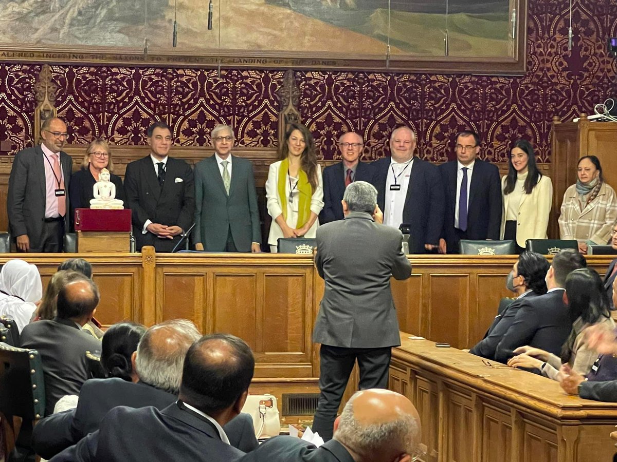 Jainpedia's tweet photo. The launch of the Dharmanath Bhagwan Chair in #Jain studies at @unibirmingham at the @HouseofCommons 
@SarahOwen_ @GarethThomasMP @BobBlackman @Lord_Bilimoria @mehool @QumranRocks https://t.co/G5CVmn1iyJ