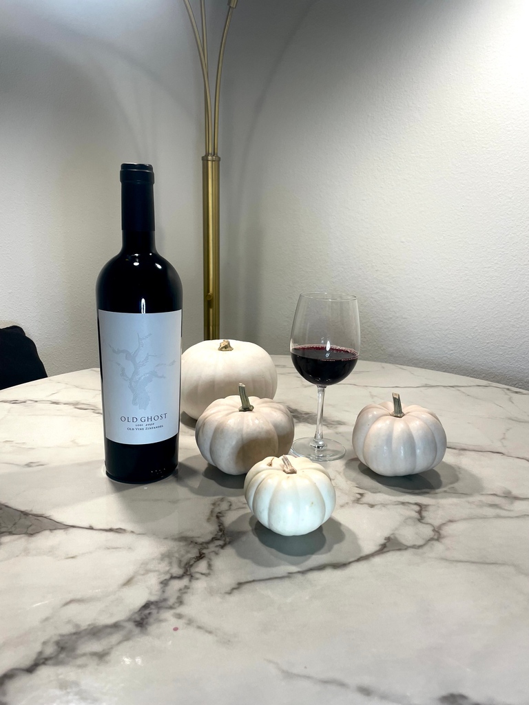 ✨Old Ghost tablescape inspo✨ Our Old Ghost Zinfandel isn’t just good for drinking. Try using this enchantingly beautiful bottle as the centerpiece for your next great tablescape design! This bottle looks good no matter your theme. 🎃🕸️ #oldghostoctober #octoberdecor