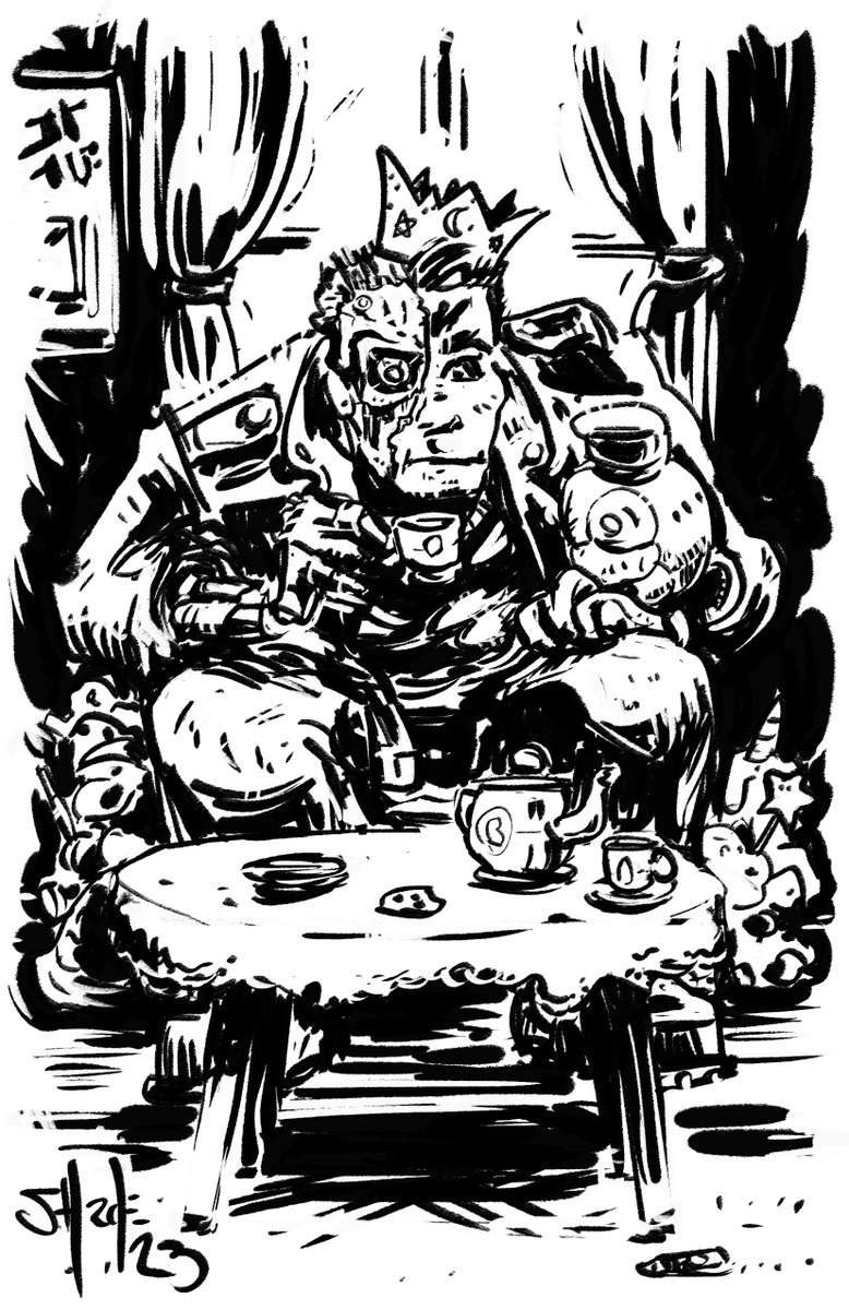 shadow27's tweet image. #Helltober-09 Prompt: T-800 
Tea 8:00

Didn't realise I never posted this here.
#DerpDerpDerp