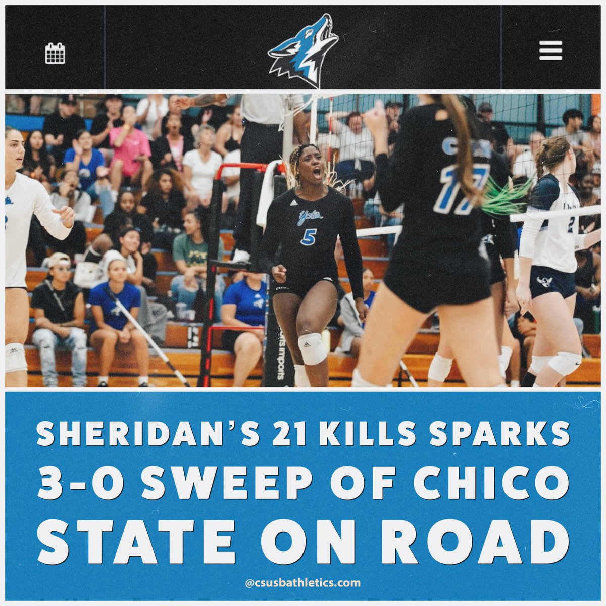 🚨ALUMNI ALERT!

Trinity Sheridan is still killing it! The Cal State San Bernadino freshie recently scored 21 kills against Chico State — that’s almost an entire set 🤯.