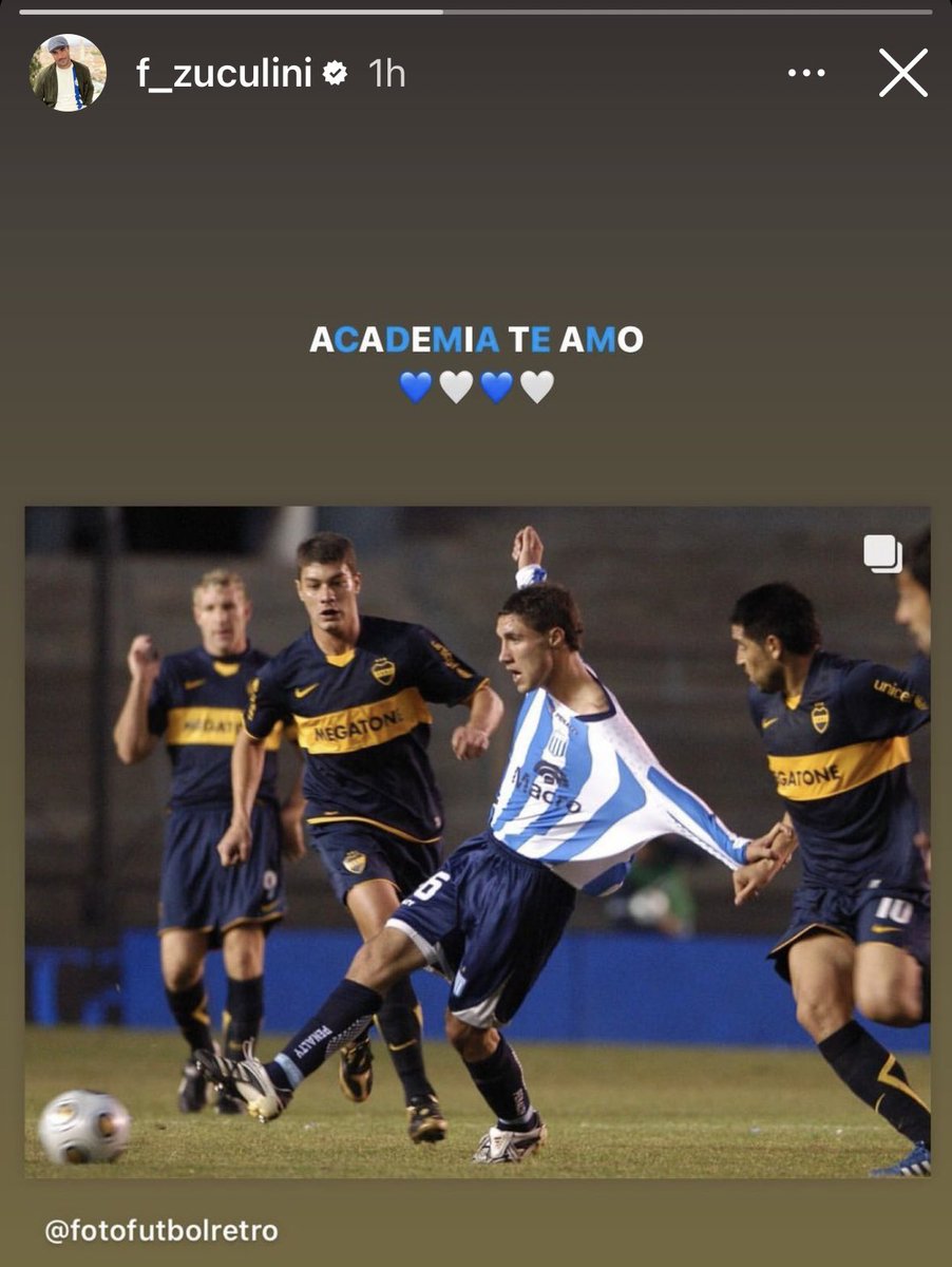DataRacingOK's tweet photo. "ACADEMIA TE AMO" 😍💙

📸 La historia de Franco #ZUCULINI en su cuenta de Instagram. https://t.co/WkrzdRm09Z
