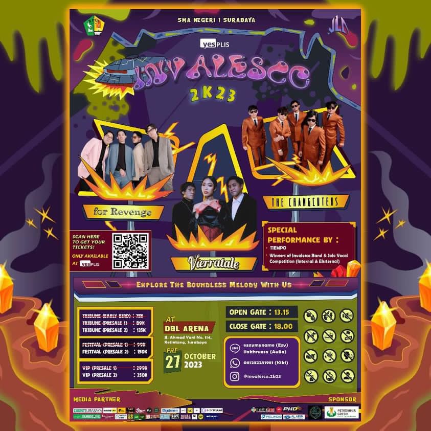 guys! tiket nya lagi turun harga nih!
tribune : 135k jadi cuma 85k
festival : dari 150k jadi cuma 100k
masa ngga gas sihh???😉😉 
yang minat boleh dm yaa! aku bantu urusin tiketnyaa
#invalesco
#eventsurabaya
#sman1surabaya
#vierratale
#thechangcuters
#forrevenge
#konsersurabaya