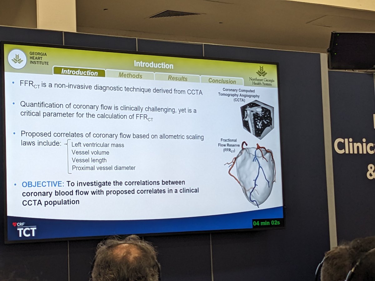 DavidSMolony's tweet photo. Great talk from Jimmy Azarnoosh on using CT and CFD to determine allometric scaling laws for resting coronary flow at #TCT2023 @georgi https://t.co/akzn1Z2tPb