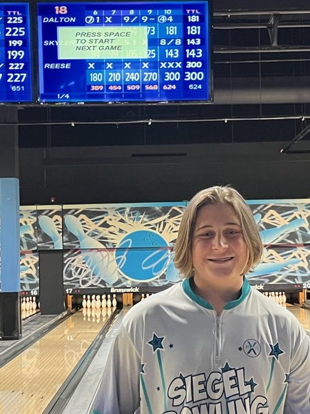 Siegelbowling's tweet photo. Congratulations to Reese Campbell for bowling a perfect game of 300 in Tuesday's match against Blackman High helping clutch Siegel's victory 13.5 to 13.5 points with a total pinfall of 2772 to 2753. #P2BASS https://t.co/yFuRxZwNEQ