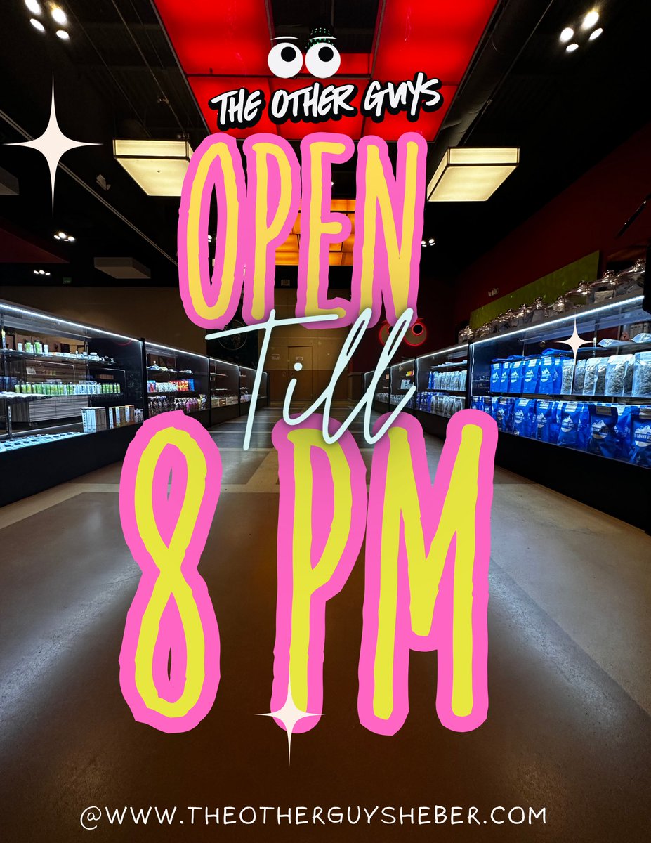 We’re open till 8 PM tonight!👽
Swing by for all your treats😘
#Heberca #Imperialvalley #ElCentro #Brawley #Calipatria #Calexico #Holtville #Niland #Seely #Imperial #Open #Dispensary #ConsumptionLounge