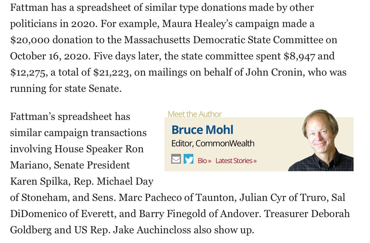 CMassPolitics's tweet photo. God bless the Fattmans and their spreadsheet. The Mass Dems spent a lot more than $20,000 in the five days between Healey’s 2020 contribution to the MassDems and the Cronin mailer he notes. #Cmass #mapoli

https://t.co/sYskzgShca https://t.co/DYheAdKIRz
