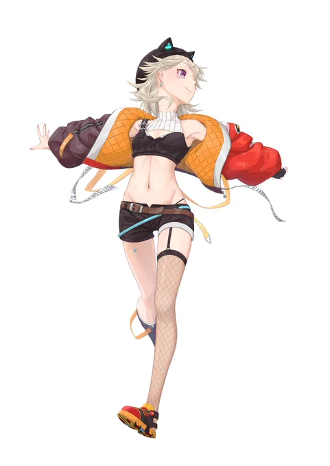 頼まずとも動き回っていた3D配信を見て初描き描くにあたって思ったけどめっさん意外に露出多い #引き小森画 