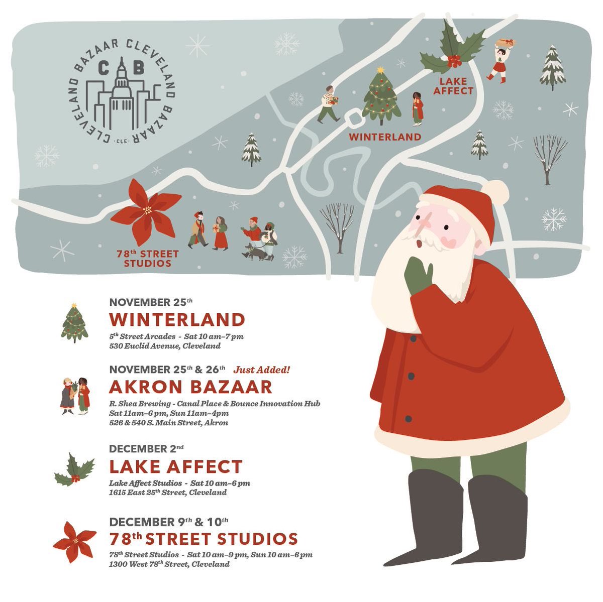 clevelandbazaar's tweet image. All our holiday show dates in one handy image! Feel free to post it anywhere you like. More details on each event at clevelandbazaar.org
