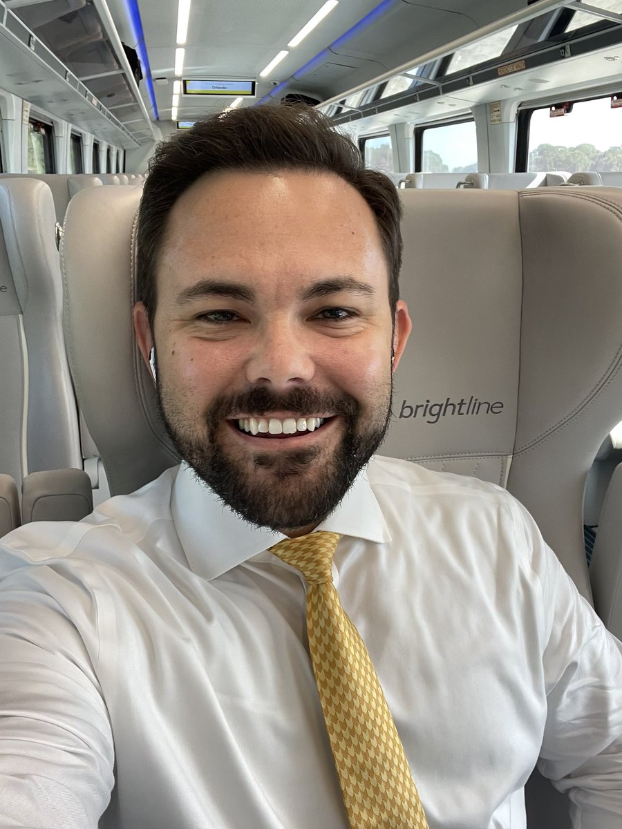 DanDaley's tweet photo. I’m certainly no @SecretaryPete, but I rode the @GoBrightline to Orlando for the first time today for meetings… 

It. Was. Awesome.

10/10. Would recommend. https://t.co/uEU7YzfxO0