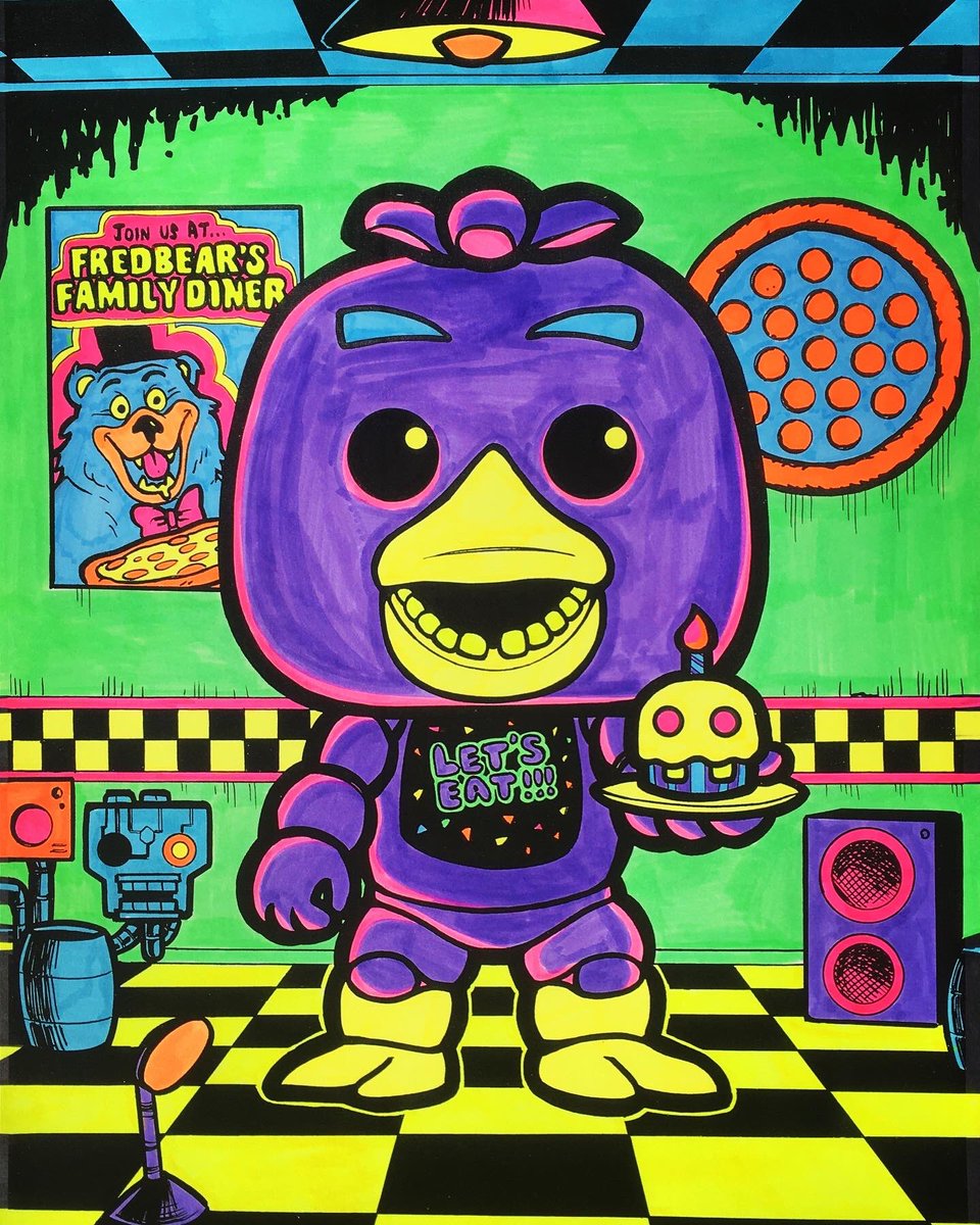 zeolee3's tweet photo. Blacklight Chica 🐔🔦

#funkoart 
#funko #chicafnaf #fivenightsatfreddys  #fnaf #scottcawthon  #fivenightsatfreddysfunko #funkoblacklight #blacklightchica https://t.co/9GPBPEkPDe