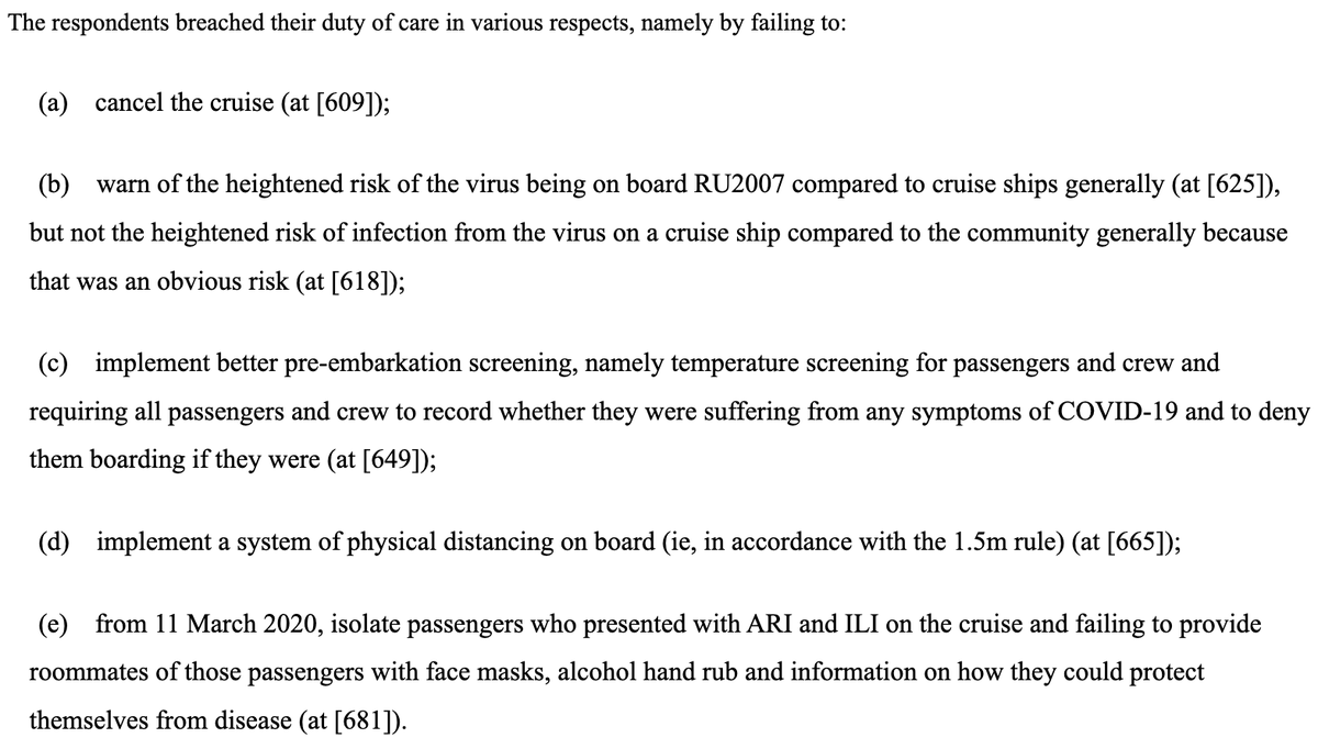 jeremyphoward's tweet photo. Important new precedent in Australia finds that failing to take measures to prevent covid transmission is a breach of the duty of care by a service provider. https://t.co/9w0RXYbMVu