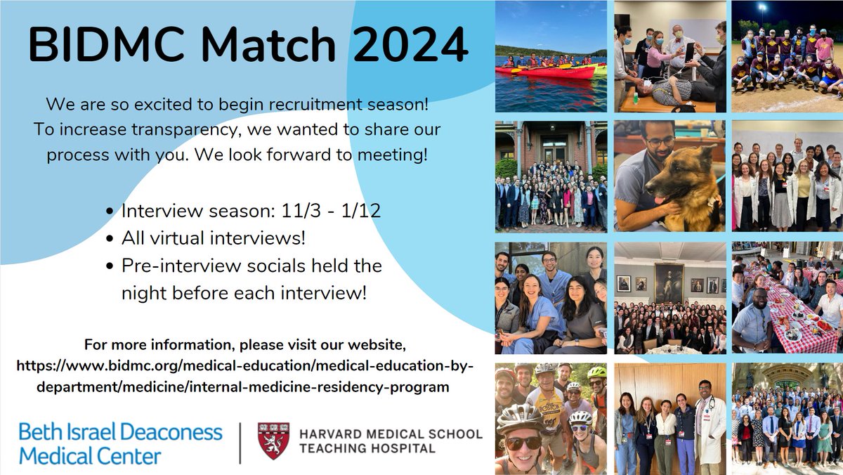 💙🤍It's almost time for interviews! We are so thrilled to meet you all!🤍💙

Check us out at these links:
🖥️bidmc.org/medical-educat… 
📷Insta: instagram.com/bidmc_im/