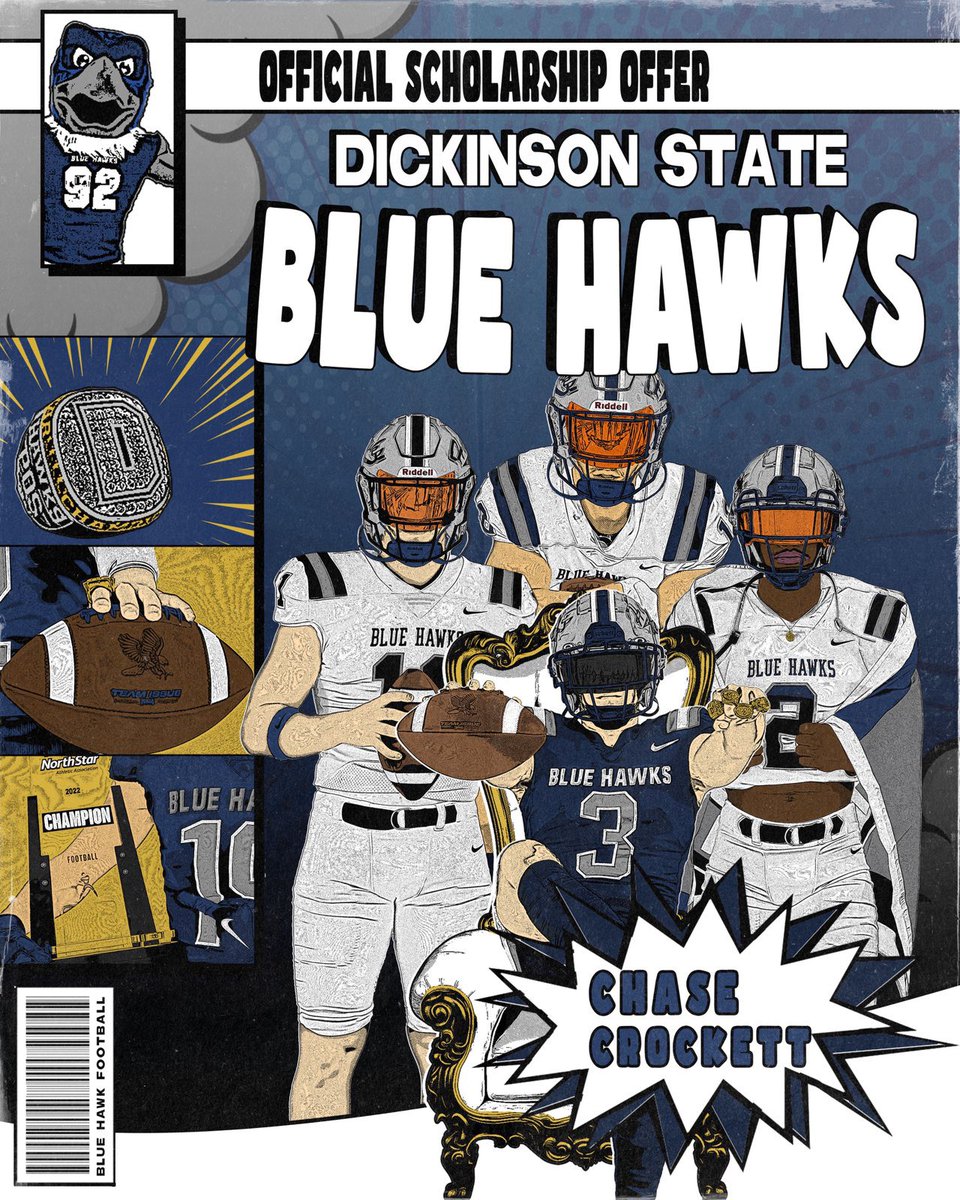 Blessed to receive an offer from Dickinson State University! Big thanks to <a href="/RMcCarvel/">Russell E McCarvel</a> <a href="/BlueHawkFB/">Dickinson State Football</a> for this opportunity!
