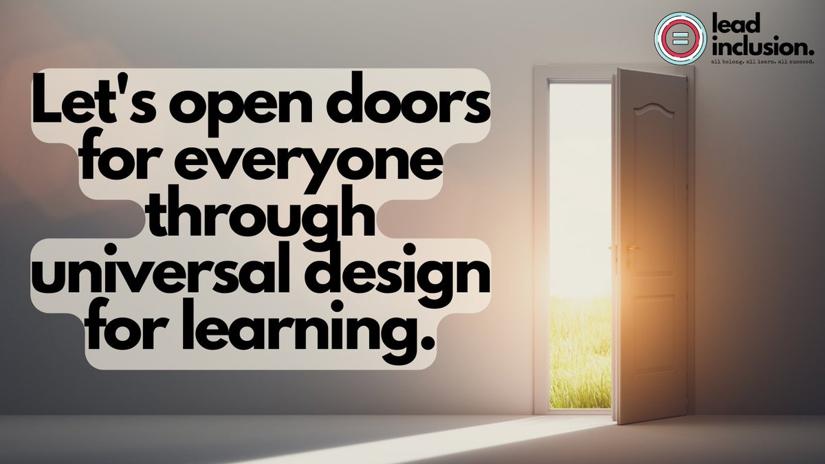 🔓 So many "special accommodations" for #students with IEPs have the potential to help all students. Let's open those doors for everyone through universal design for learning and offer the options to all. #LeadInclusion #EdLeaders #Teachers #UDL #TeacherTwitter