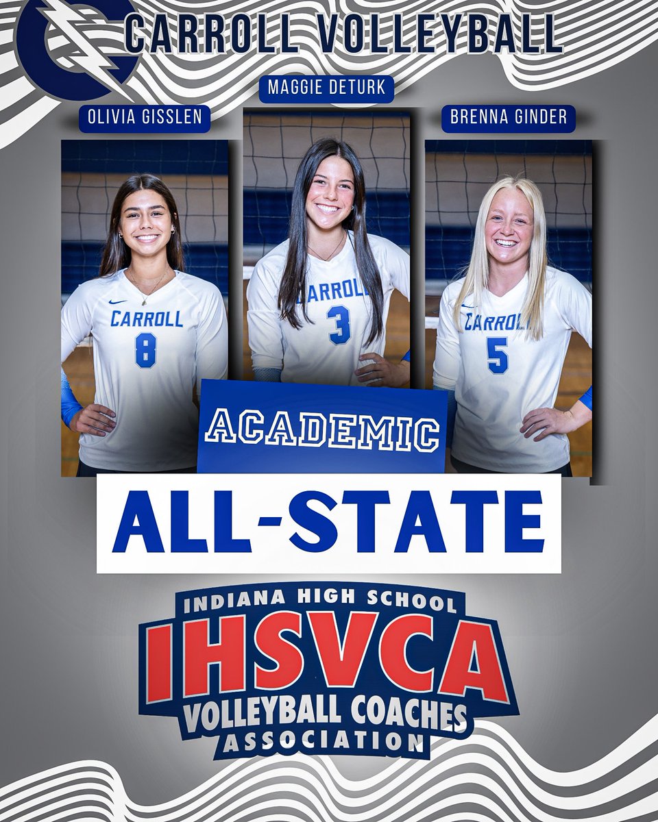 Congratulations to Olivia, Maggie and Brenna on earning Academic All-State Honors! 📚🏐