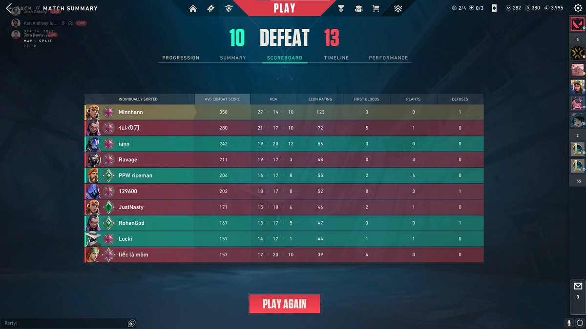 Minnhann_'s tweet photo. This is the reason I don't play ranked anymore, it's such a joke.

Kayo - no comms ran it down
Brimstone - didn't know how to smoke
Reyna - baited, toxic, and didn't know how to comm
Cypher - HELLA TOXIC, baited, and got fatphobic
(im not fat) https://t.co/d4PMRVQ7j7