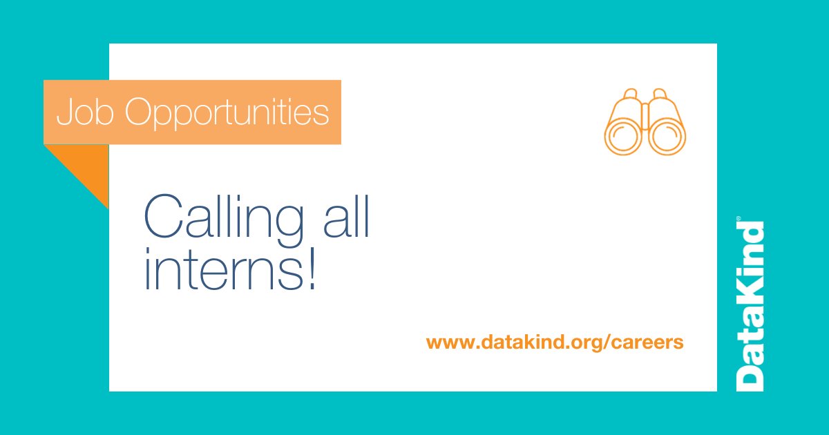 We're looking for interns for Spring 2024 in operations, community engagement, business development, and more. Join us as we leverage #datascience and #AI to address some of humanity’s most pressing challenges. Apply today! bit.ly/3MgPVNg
#internship #dataforgood