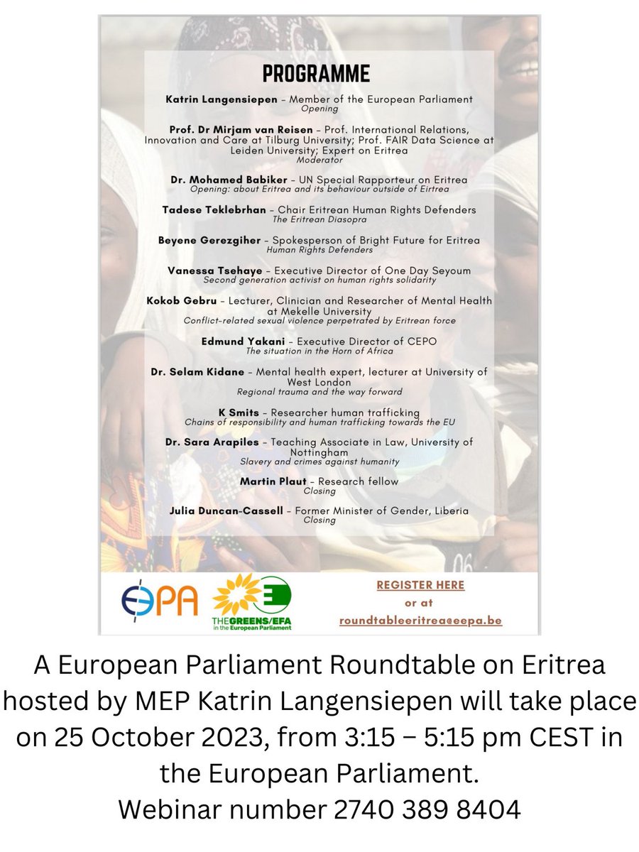 Join a webinar for this critical conversation on October 25 to raise awareness and promote justice. #EndSexualViolence 🌍💬@TdrFund board member @kokobGebruk  will be a key speaker at an EU-hosted webinar, discussing the rampant use of #WeaponizedRape during  #TigrayGenocide.