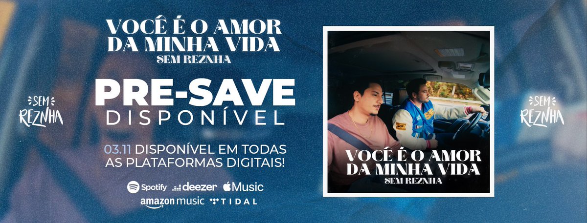 semreznhaofc's tweet photo. PRE-SAVE DISPONÍVEL PARA O NOSSO MAIS NOVO PROJETO “VOCÊ É O AMOR DA MINHA VIDA” ❤️

Faça o pre-save: https://t.co/DVocSaAXht https://t.co/elzcaFgVkb