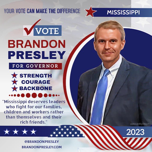 lon_tales's tweet photo. With the Republican Party in complete free fall, and the numerous scandals plaguing Mississippi's GOP Governor, a Democratic upset is looking more and more likely.
#MSGov #SaveMississippi #EndGOPCorruption
@BrandonPresley https://t.co/oWldiAJe8i https://t.co/6IFKe9F0YL