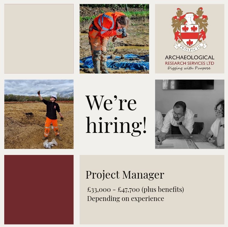 **Project Manager Vacancy**

We're recruiting for a Project Manager with an ability to oversee multiple projects, people, and plan ahead: 

archaeologicalresearchservices.com/current-vacanc…

#archaeology #Bakewell  #peakdistrict #Sheffieldjobs #hebburnjobs #Salejobs #ManchesterJobs #BedfordJobs