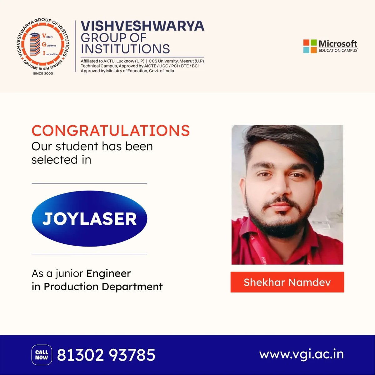vgigreaternoida's tweet photo. VGI congratulates them on their wonderful accomplishments and wishes them to reach great heights in their promising careers.
Apply Now!
https://t.co/FnS8EQFUrC
#Vishveshwaryagreaternoida #proudmoment #Announced #Congratulate #PolytechnicDepartment #polytechnicstudent https://t.co/tOqFgTY0bB