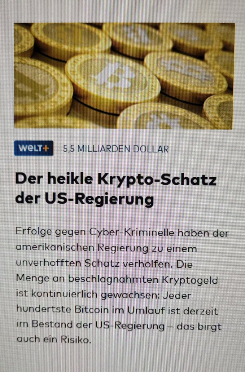 1 of 100 #Bitcoin are in the hand of the US-Government! Very interesting.