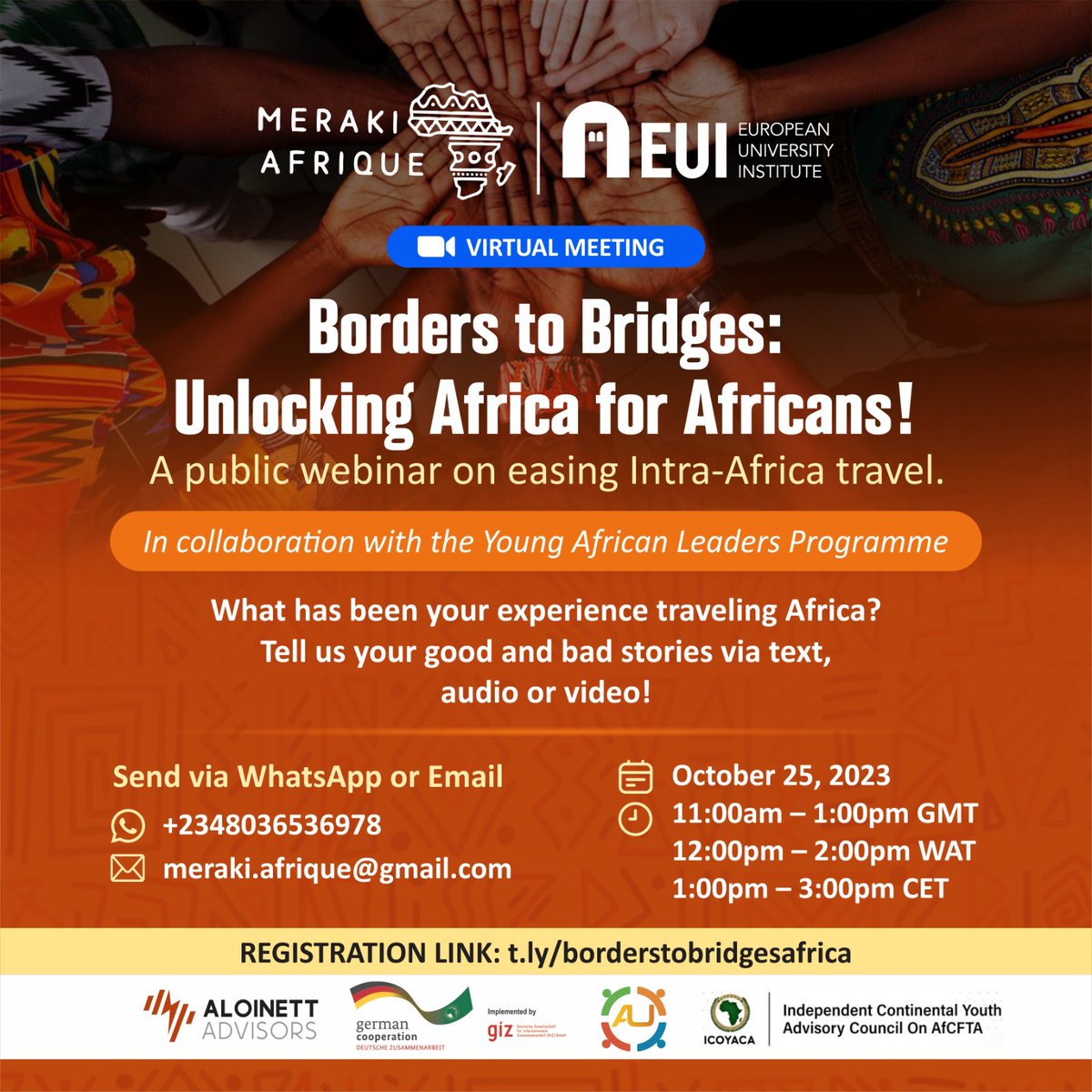 🌍 Today is D-Day. Uncover the potential of a borderless Africa! 🌅 Join us for this great webinar. ⏰ Time: 11am - 1pm GMT | 12pm - 2pm WAT | 1pm - 3pm SAST | 2pm - 4pm EAT 🖥️ Register here: migrationpolicycentre.eu/events/borders… #IntraAfricaTravel #FreeMovement #Webinar #ExploreAfrica